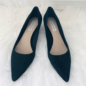 Black Donata Suede Kitten Pumps